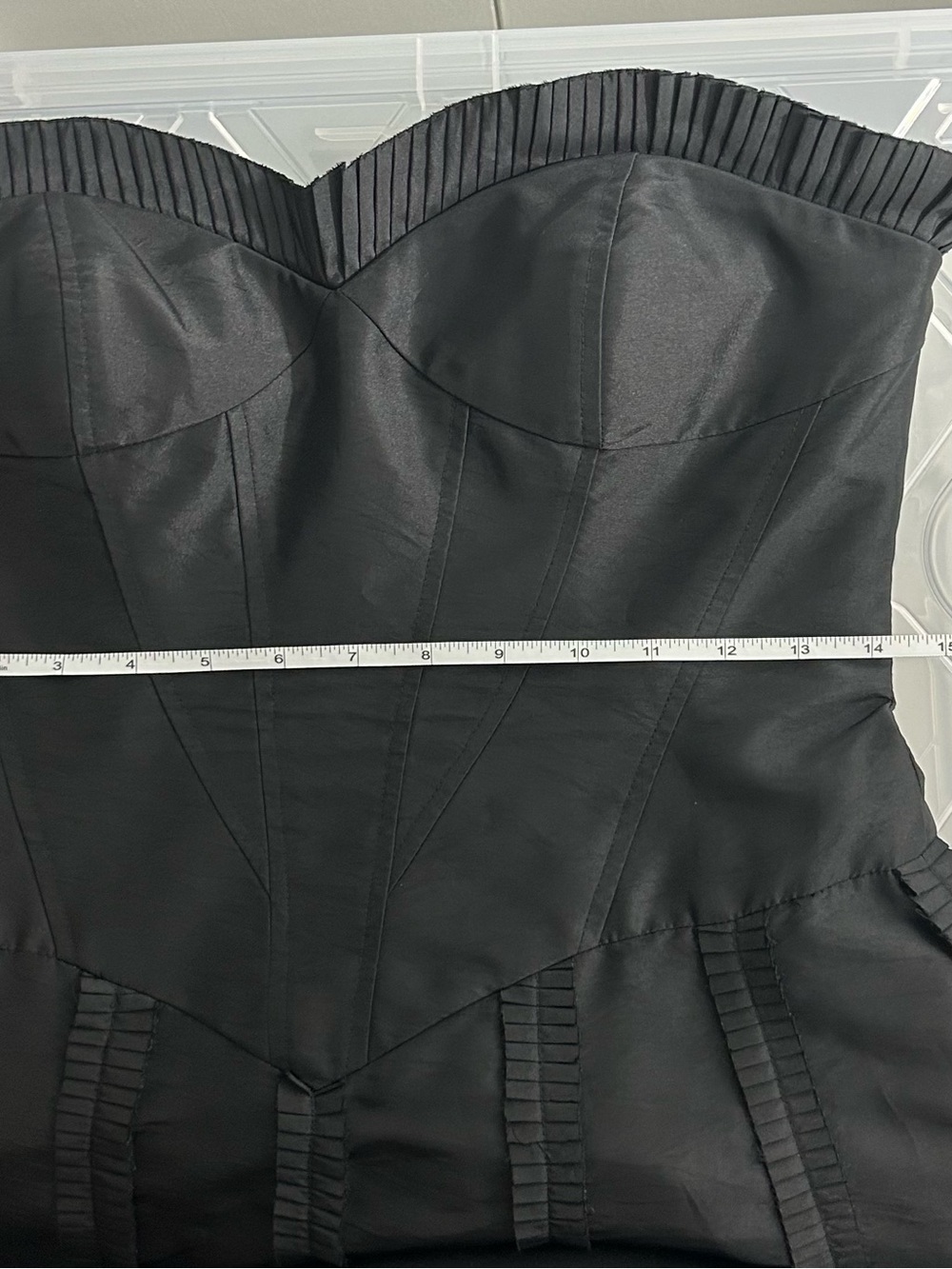 Basix II Strapless Pleated Rosette Cocktail Dress Black Size 6 - Picture 12 of 13